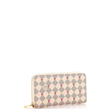 Louis Vuitton Zippy Wallet Flower Printed Studded Damier
