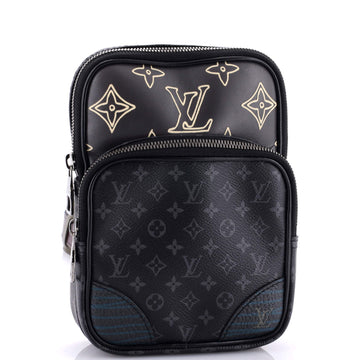 Louis Vuitton Amazone Sling Bag Patchwork Monogram Eclipse Canvas and Printed Leather