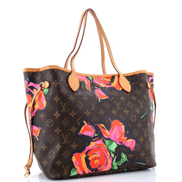 Louis Vuitton Neverfull Tote Limited Edition Monogram Roses MM