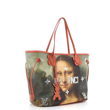 Louis Vuitton Neverfull NM Tote Limited Edition Jeff Koons Da Vinci Print Canvas MM