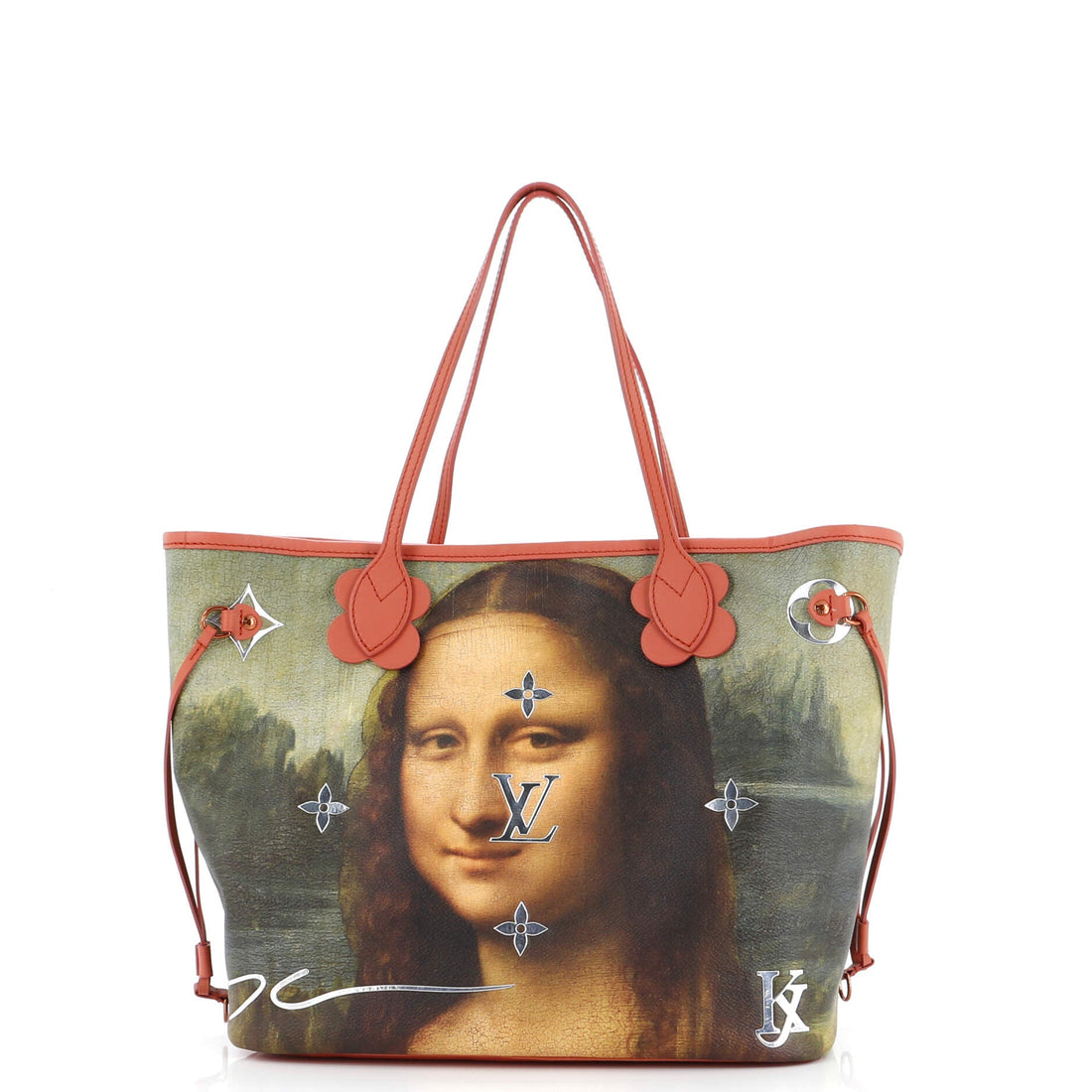 Louis Vuitton Neverfull NM Tote Limited Edition Jeff Koons Da Vinci Print Canvas MM