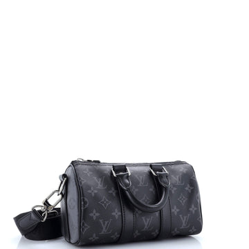 Louis Vuitton Keepall Bandouliere Bag Reverse Monogram Eclipse Canvas 25