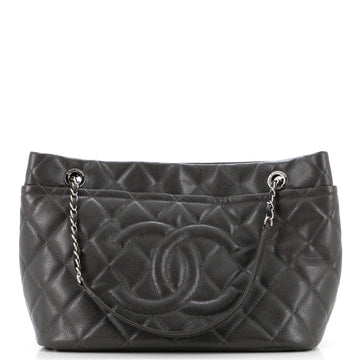 Timeless CC Soft Tote Quilted Caviar Medium