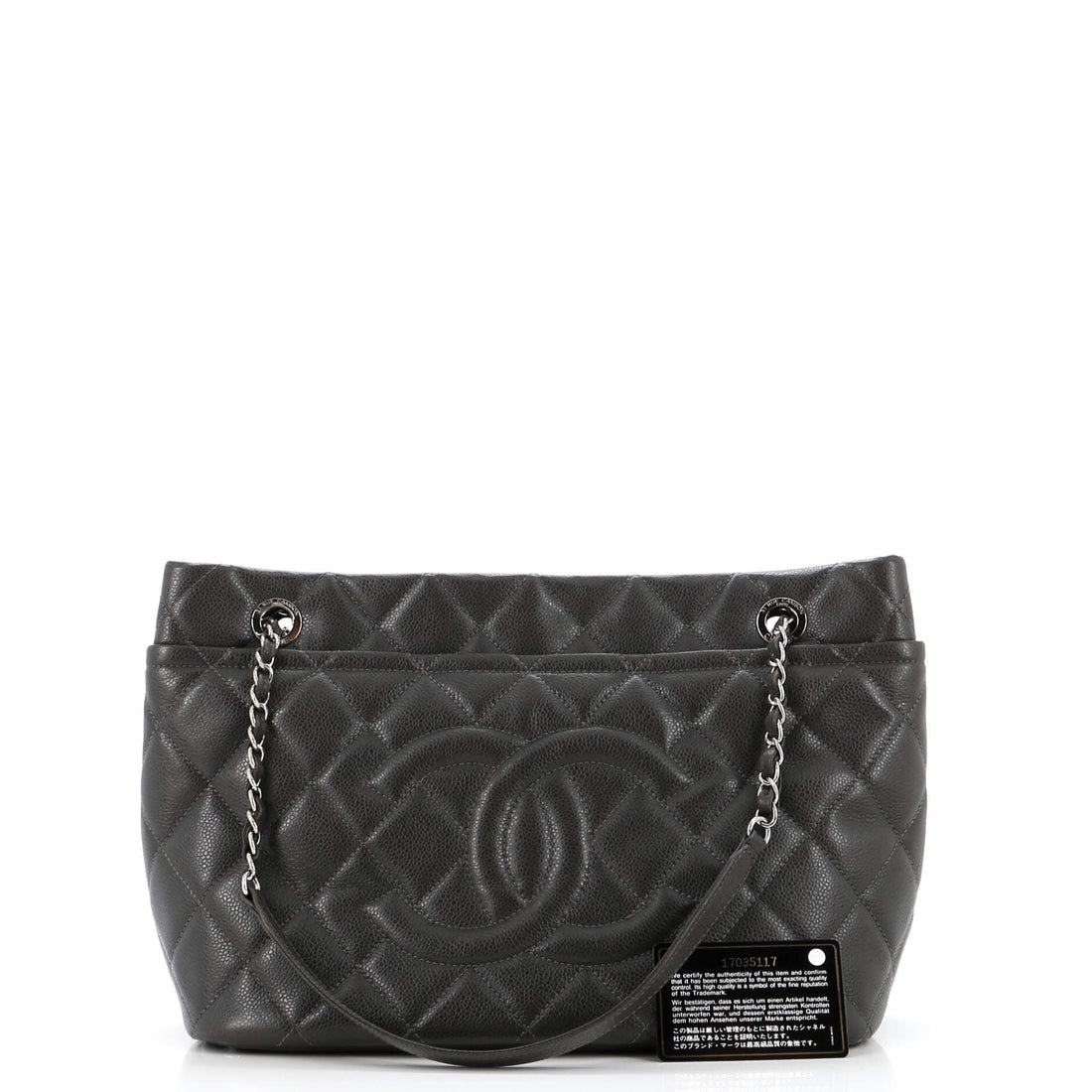Timeless CC Soft Tote Quilted Caviar Medium