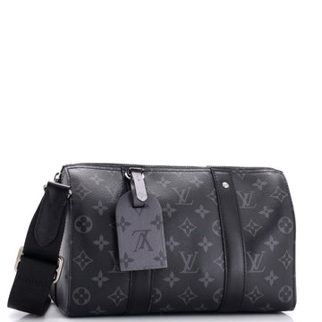 Louis Vuitton Keepall Bandouliere Bag Reverse Monogram Eclipse Canvas 25