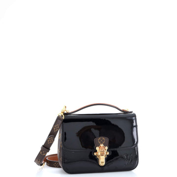 Louis Vuitton Cherrywood Handbag Vernis with Monogram Canvas BB