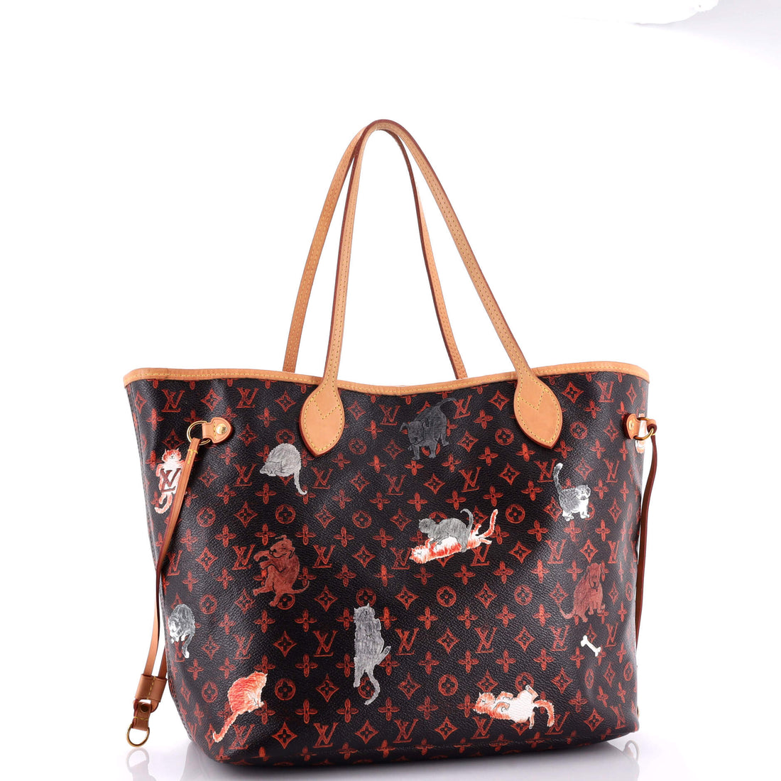 Louis Vuitton Neverfull NM Tote Limited Edition Grace Coddington Catogram Canvas MM