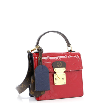Louis Vuitton Spring Street NM Handbag Monogram Vernis with Monogram Canvas and Epi Leather