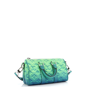 Louis Vuitton Keepall Bandouliere Bag Limited Edition Illusion Monogram Taurillon Leather XS