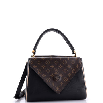 Louis Vuitton Double V Handbag Calfskin with Monogram Canvas