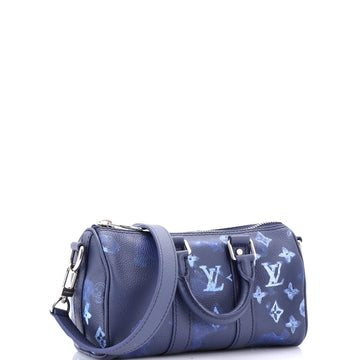 Louis Vuitton Keepall Bandouliere Bag Limited Edition Monogram Ink Watercolor Leather XS