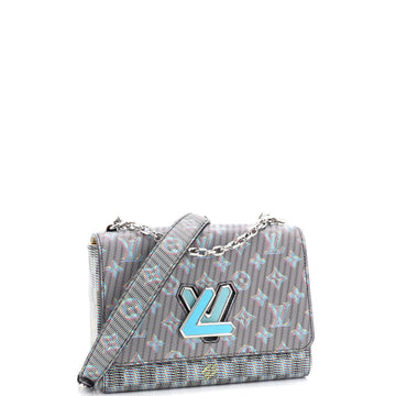 Louis Vuitton Twist Handbag Damier Monogram LV Pop Leather MM