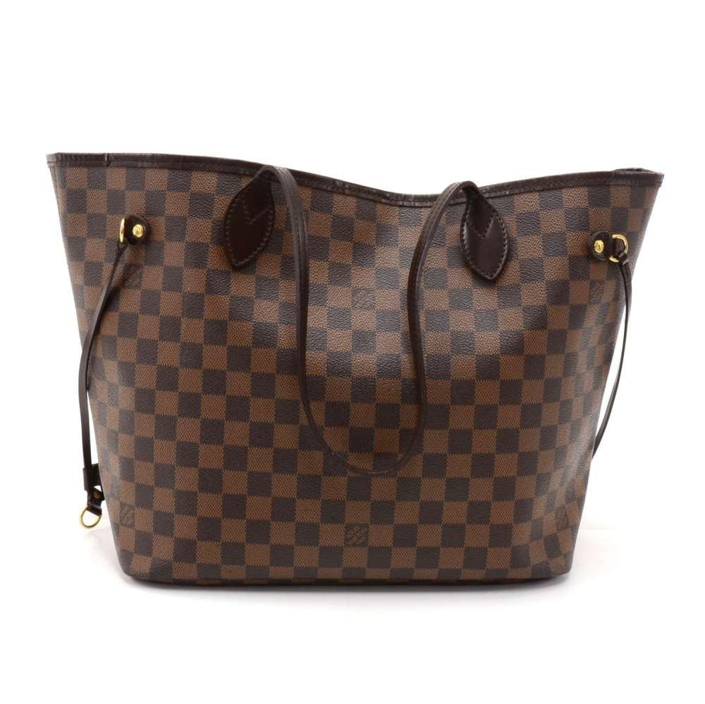 Louis Vuitto Neverfull MM Damier Ebène Canvas Tote Bag