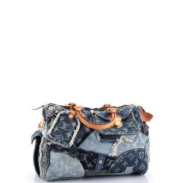 Louis Vuitton Patchwork Speedy Bag Denim 30