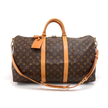 Louis Vuitto Keepall 50 Bandouliere Monogram Canvas Travel Bag with Strap