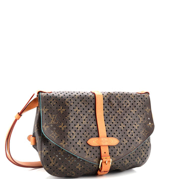 Louis Vuitton Flore Saumur Handbag Perforated Monogram Canvas