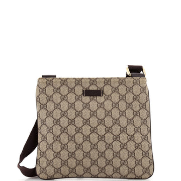 GUCCI Zip Top Messenger Bag GG Coated Canvas Small