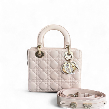 Dior Lady Small ABC Flap - Cannage Lambskin Powder Pink Gold Hardware MyABC