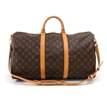 Louis Vuitto Keepall 50 Bandouliere Monogram Canvas Travel Bag with Strap