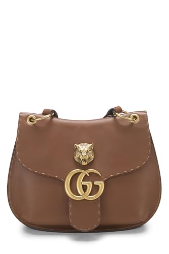 Gucci, Brown Leather CS Animalier Marmont Shoulder Bag, Brown
