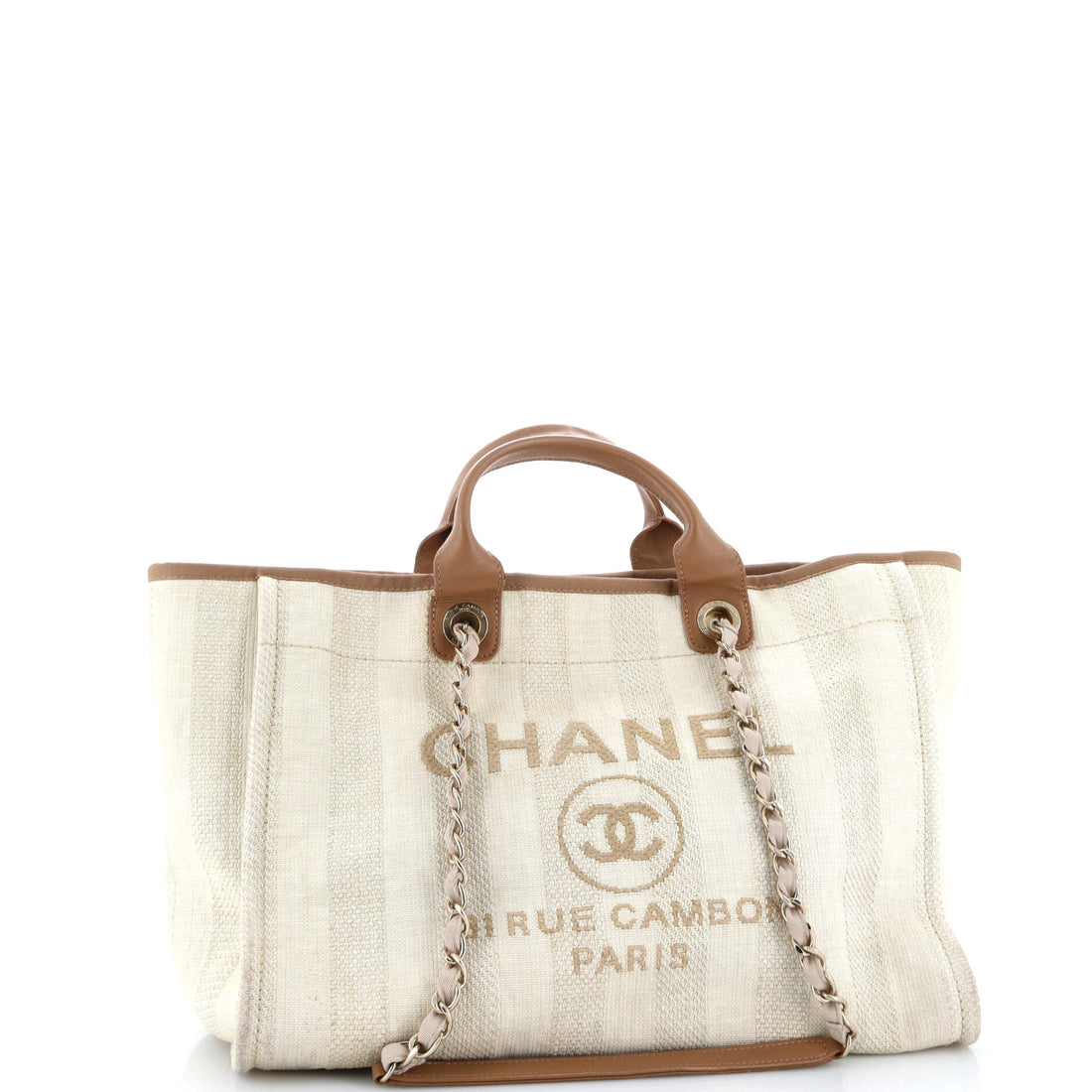 Deauville Tote Striped Mixed Fibers Medium