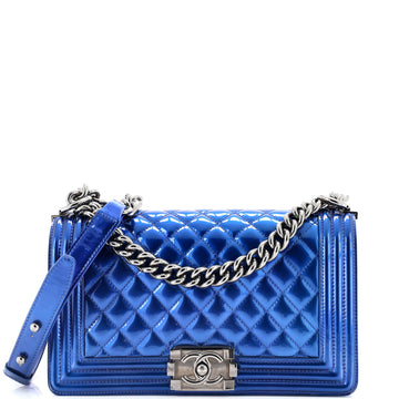 Boy Flap Bag Quilted Patent Old Medium