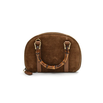 Gucci Suede Bamboo Handle Mini Bag