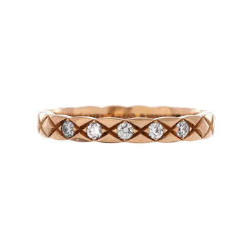 Coco Crush Ring 18K Beige Gold with 5 Diamonds Mini