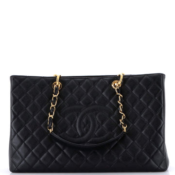 Grand Shopping Tote Quilted Caviar XL