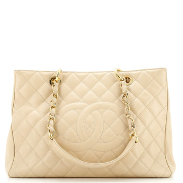 Grand Shopping Tote Quilted Caviar