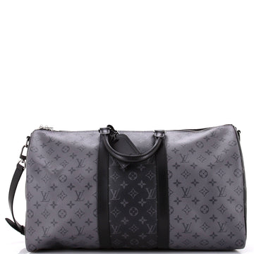 Keepall Bandouliere Bag Reverse Monogram Eclipse Canvas 50
