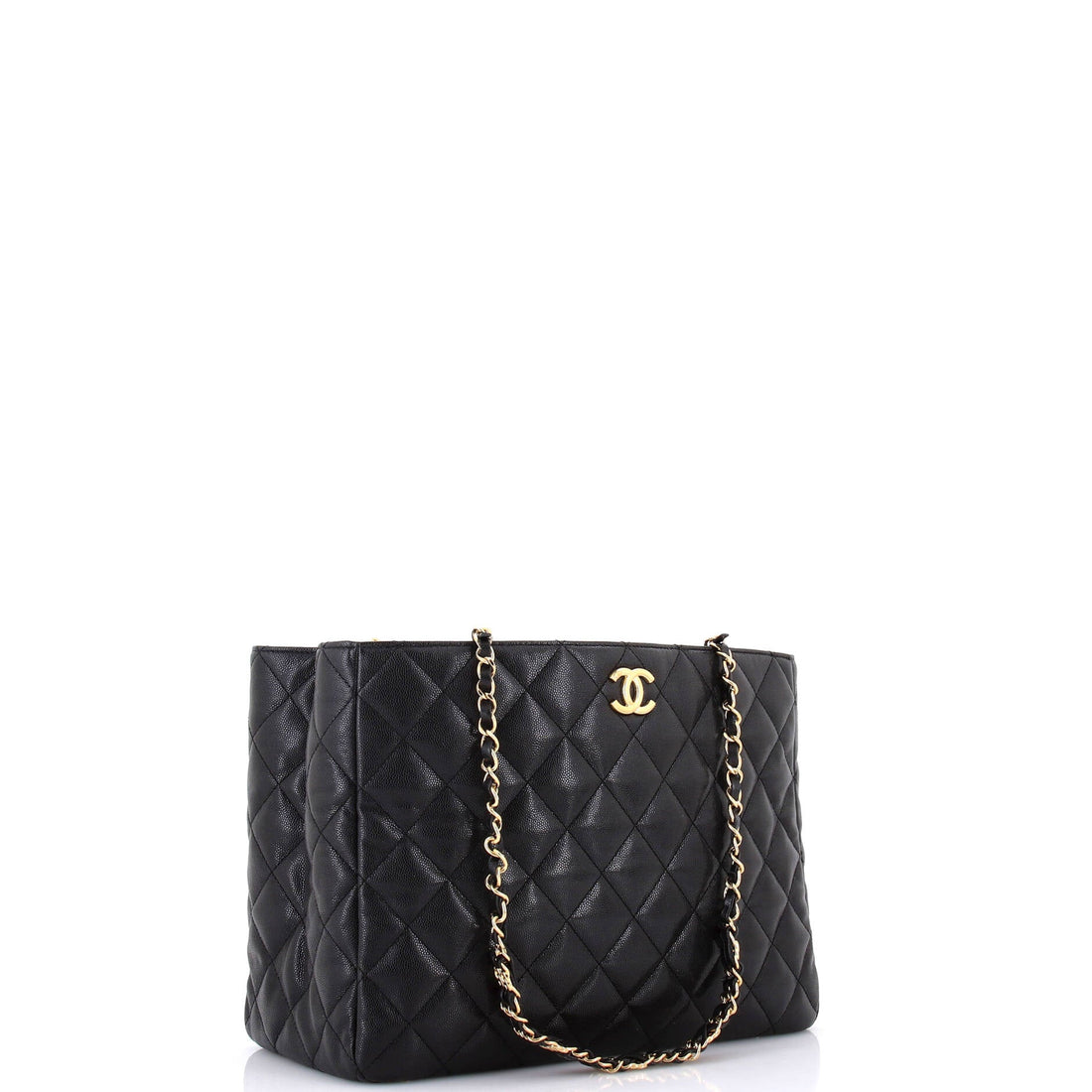 Coco First Shopping Tote Quilted Caviar Small