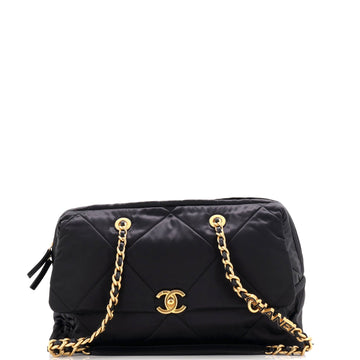 Bowling Tote Bag Quilted Satin Large