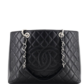Grand Shopping Tote Quilted Caviar