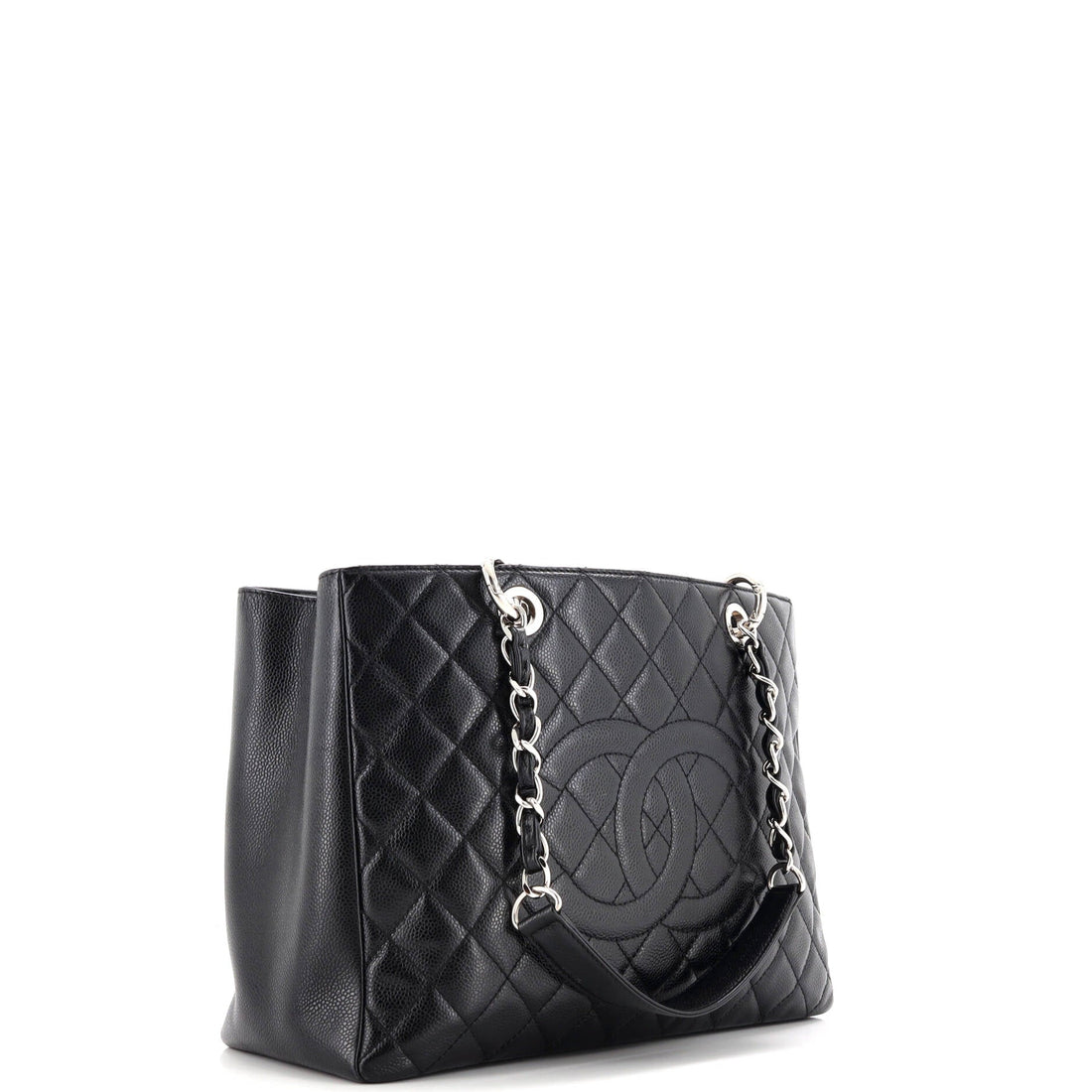 Grand Shopping Tote Quilted Caviar