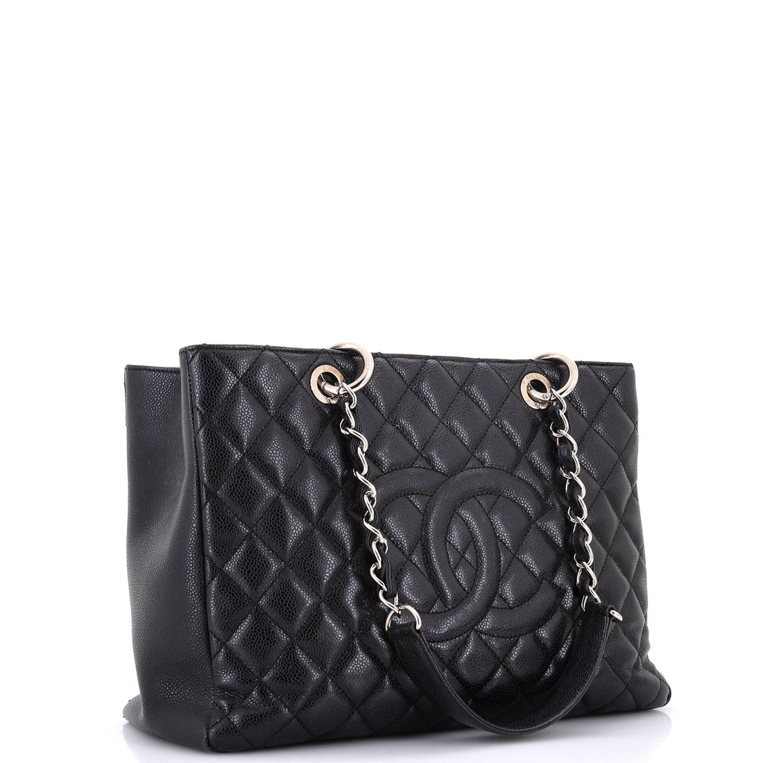 Grand Shopping Tote Quilted Caviar