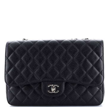 Vintage Classic Single Flap Bag Quilted Caviar Jumbo