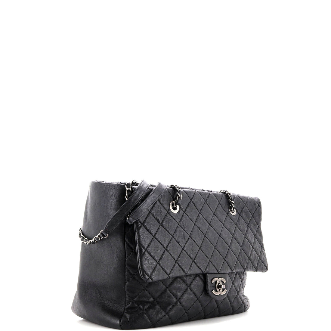 Front Pocket Shopping Tote Quilted Calfskin Medium