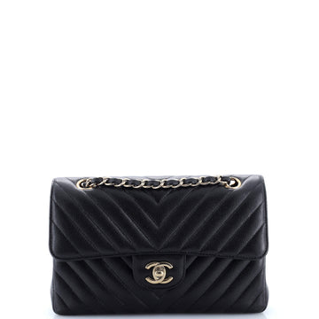 Classic Double Flap Bag Chevron Caviar Small