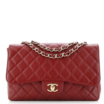 Classic Single Flap Bag Quilted Caviar Jumbo