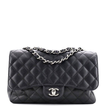 Classic Single Flap Bag Quilted Caviar Jumbo