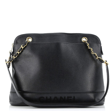 Vintage Logo Chain Tote Caviar Large