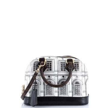 Alma Handbag Limited Edition Fornasetti Architettura Print Leather and Monogram Canvas BB