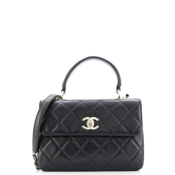 Trendy CC Top Handle Bag Quilted Lambskin Small
