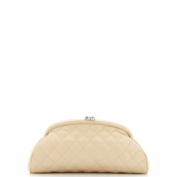 Timeless Clutch Quilted Caviar
