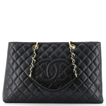 Grand Shopping Tote Quilted Caviar XL