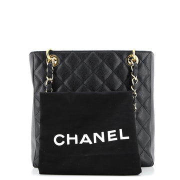 Petite Shopping Tote Quilted Caviar