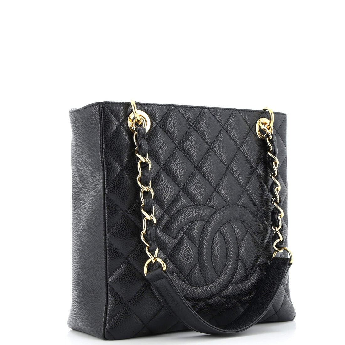 Petite Shopping Tote Quilted Caviar