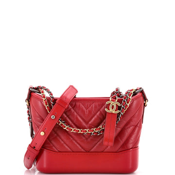 Gabrielle Hobo Chevron Aged Calfskin Small