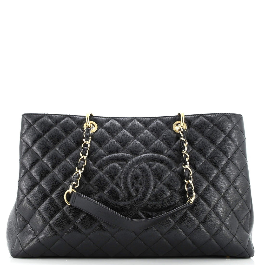 Grand Shopping Tote Quilted Caviar XL